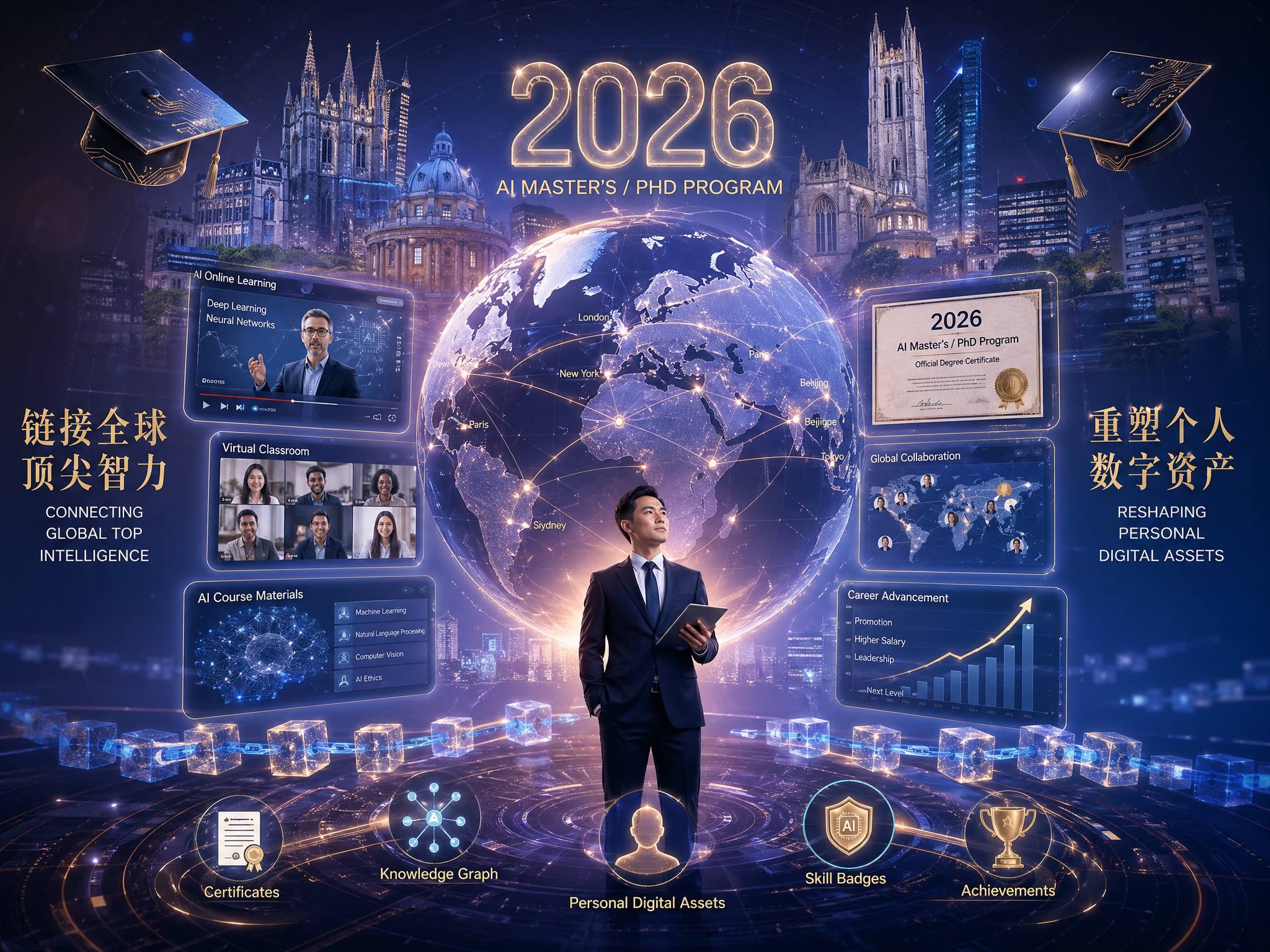 2026 全球顶尖大学“人工智能”在线硕博学位定向招生章程 —— 链接全球顶尖智力，重塑个人数字资产